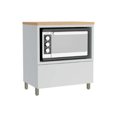Balcão de Cozinha Modulado Marquesa Forno 1 Gaveta c/ Tampo 80cm Branca/Nature - Nesher
