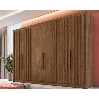 Guarda Roupa 6 Portas e 6 Gavetas c/ 4 Ripadas Potente Braúna - Europa