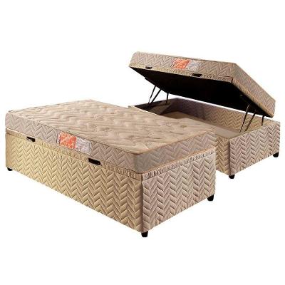 Cama Box Baú Solteiro: Colchão Espuma D33 Paropas Pasquale + Base CRC Suede Clean(88x188)