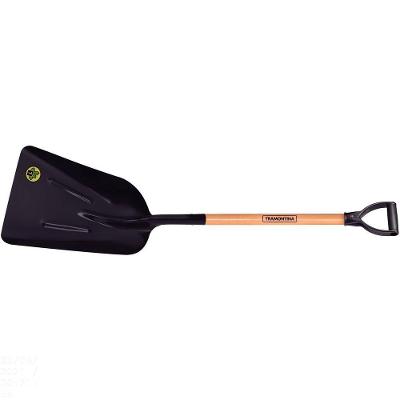 Pá Carvoeira 481-20 Em Aço Com Cabo De Madeira 71 Cm Com Empunhadura Plástica Reta Ergonô