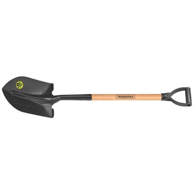Pá De Bico 470-20 Em Aço Com Cabo De Madeira 71 Cm Com Empunhadura Plástica Reta Ergonômi