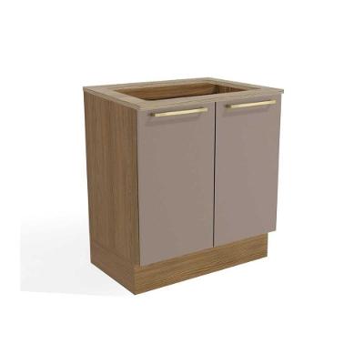 Gabinete De Cozinha Modulado Balcão Botanic M623 P-cooktop 2 Portas C-tampo 80cm Nogueira-fendi-nogueira - Kappesberg