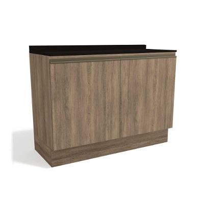 Gabinete de Cozinha Modulado Balcão Maxxi G745 2 Portas c/Tampo 120cm Nogal/Preto - Kappesberg