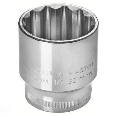 Soquete Estriado 8 Mm Encaixe 1/2" Tramontina Em Aço Cromo Vanádio Com Acabamento Cromado Tramontina