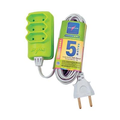 Extensao Tripla Pl 2 X 0,75Mm 5 Metros Sort Daneva