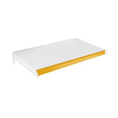 Bandeja Prateleira 40x73 Ponta Para Gôndolas New Plus Com Porta Etiquetas Amarelo - Sa Gôndolas