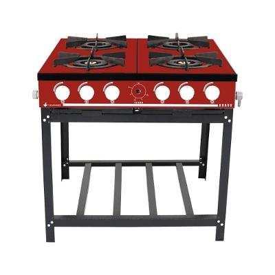 Fogão A Gás Bravo Multicores 4 Bocas Br4b - Venâncio Vermelho Vermelho