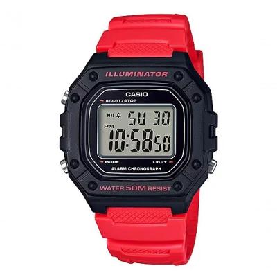 Relógio Casio Standard W-218h-4bvdf Vermelho