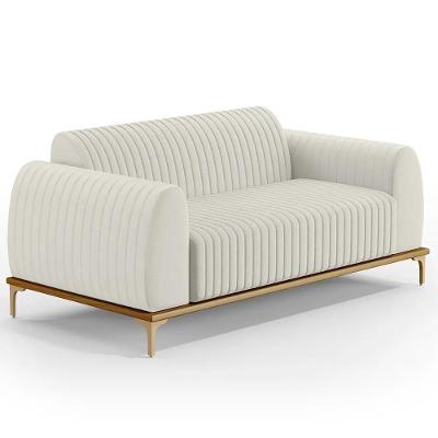 Sofá 210cm 3 Lugares Base Gold Molino D06 Linho C-367 Cru