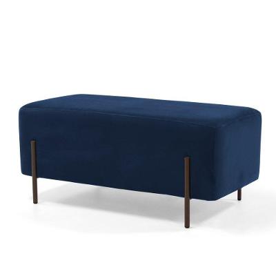 Puff Decorativo 90cm Base Aço Status B-304 Azul Marinho