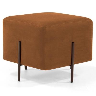 Puff Decorativo 45cm Base Aço Status B-262 Veludo Telha