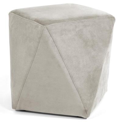 Puff Decorativo Ametista B-309 Veludo Bege Claro - Domi