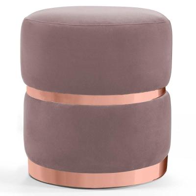 Puff Decorativo Com Cinto E Aro Rosê Round B-305 Rosê
