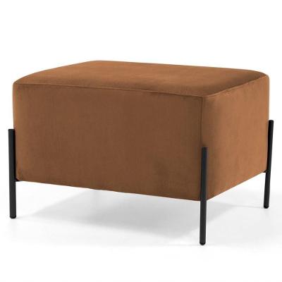 Puff Decorativo 60cm Base Aço Status B-262 Veludo Telha