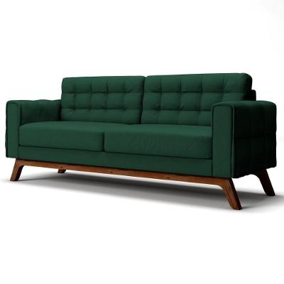Sofá 300 Cm 4 Lugares Sandero B-303 Veludo Verde - Domi
