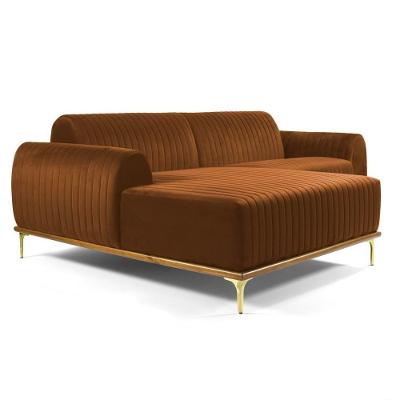 Sofá 265cm 4 Lugares Chaise Esquerdo Pés Gold B-262 Telha