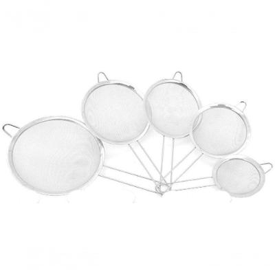 Super Kit Peneiras Aço Inox 5 Peças 10,14,16,18 E 20Cm -Yazi