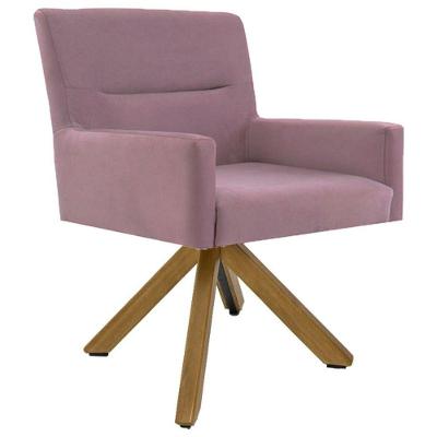 Poltrona Giratória Angel B305 Veludo Rosa Domi