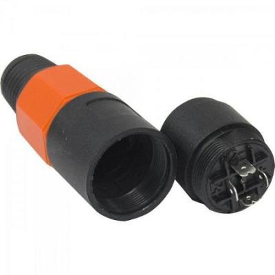 Conector Speakon De Linha Femea 4 Polos Jcsp0003 Preto Laranja Storm