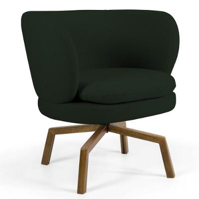 Poltrona Melissa Base Ka Giratória Castanho Verde Musgo