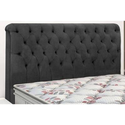 Cabeceira Cama Box Estofada Queen Queen Imperatriz Suede Cinza - Simbal