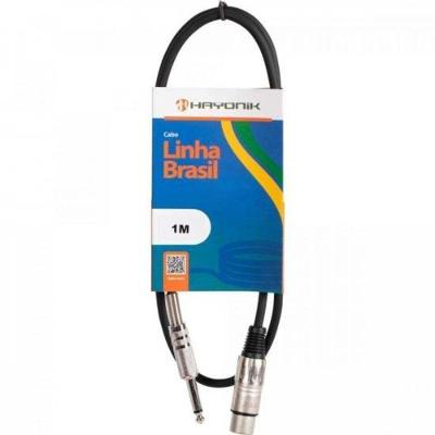 Cabo Para Microfone Linha Brasil Xlr(f) X P10 1m Preto Hayonik