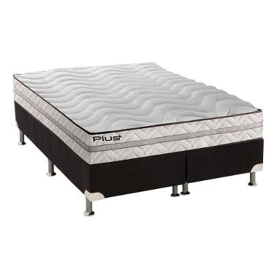 Cama Box King: Colchão Espuma D33 Paropas Pasquale Plus + Base CRC Suede Black(193x203)