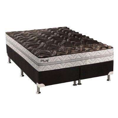 Cama Box King: Colchão Espuma Paropas D33 Pasquale Plus + Base CRC Suede Black(193x203)