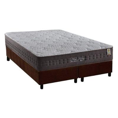 Cama Box Queen: Colchão Molas Ensacadas Anjos Masterpocket New King + Base Crc Suede Brown(158X198)