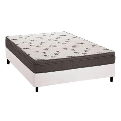 Cama Box Casal: Colchão Espuma D45 Ortobom Light Saúde Ortopilow + Base CRC Courano White(138x188)