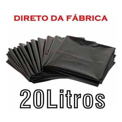 Atacado 500un Saco De Lixo 20L Resistente Preto