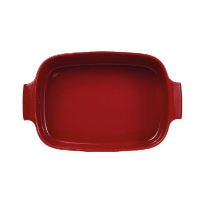 Travessa Retangular Em Porcelana Assar E Servir 30x21cm Germer Vermelho
