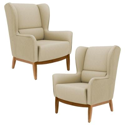 Kit 2 Poltronas Milena C129 Bege Escuro