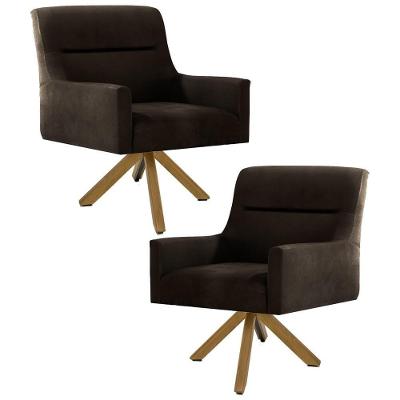 Kit 2 Poltronas Angel B261 Veludo Marrom Domi