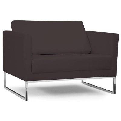 Poltrona Maia 106Cm C34 Corino Marrom Domi
