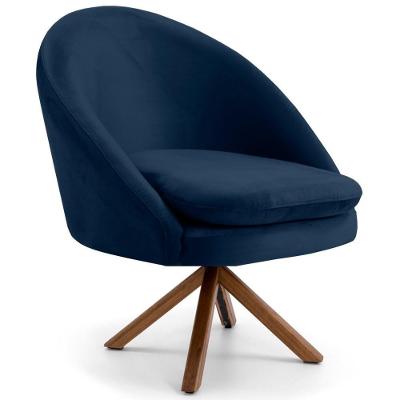Poltrona Rafa B304 Veludo Azul Marinho Domi
