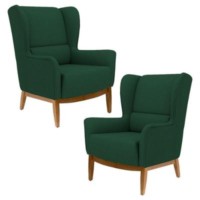 Kit 2 Poltronas Milena B303 Verde Musgo