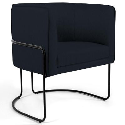 Poltrona Base Aço Betina C05 Corano Preto Domi