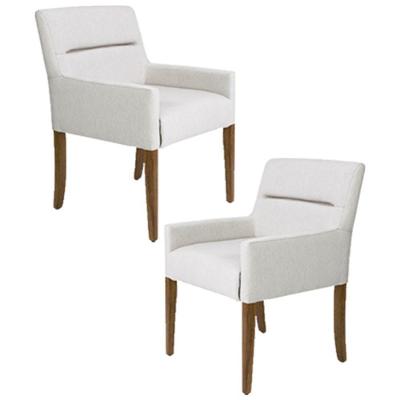 Kit 2 Poltronass Base Madeira Angel C107 Linho Cru Domi