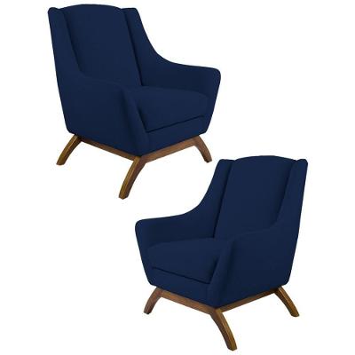 Kit 2 Poltronas Juliet B304 Azul Marinho