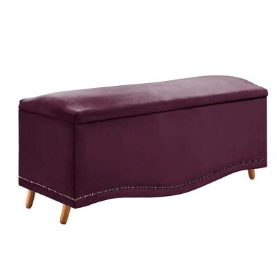 Calçadeira Sapateira Baú Holanda 160cm De Largura Veludo Star Confort Roxo