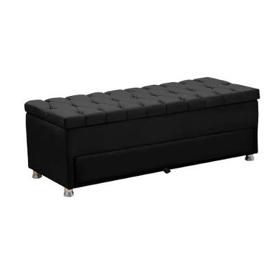 Calçadeira Sapateira Baú Munique Veludo 140cm De Largura Star Confort Preto