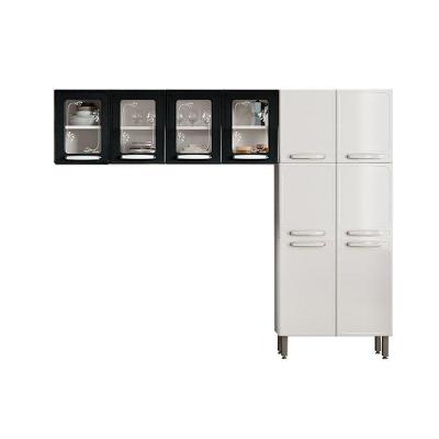 Cozinha Compacta Evidence 3 Peças (2 Armários + 1 Paneleiro) Cpt50 Branco/Preto - Bertolini