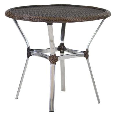 Mesa Ascoli Em Alumínio Com O Tampo Tramado Para Cozinha, Edícula, Jardim E Piscina Argila