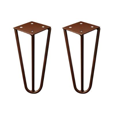 Kit 2 Pés De Metal 15 Cm Mesas De Centro Puffs Bronze