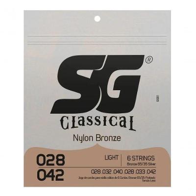 Encordoamento P-violão Nylon Bronze 65-35 Prata Tensão Leve Sg 0.028
