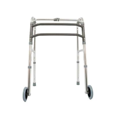 Andador De Alumínio Com Rodas Articulado Regulável 3 Barras D10 Dellamed Alumínio