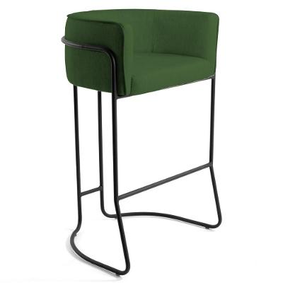 Banqueta Base Aço Preto Betina A-89 Corano Verde - Domi