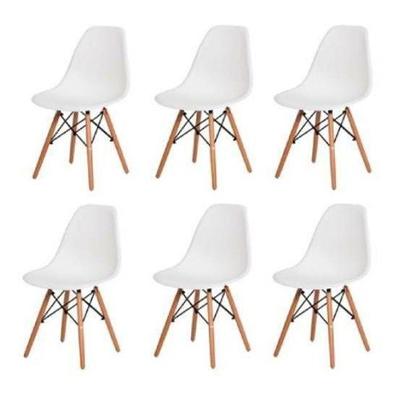 Cadeira De Jantar Decoreshop Charles Eames Dkr Eiffel, Estrutura De Cor Branco, 6 Unidades