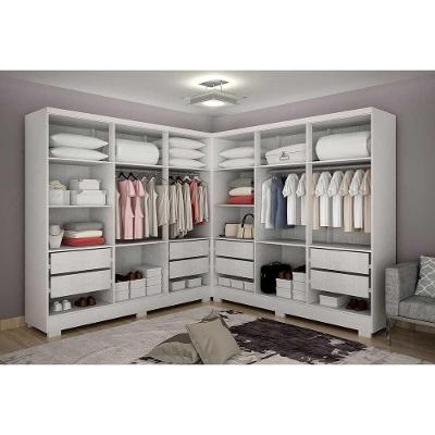 Closet Diamante Em Mdp 8 Gavetas E 14 Prateleiras Clic Móveis Branco